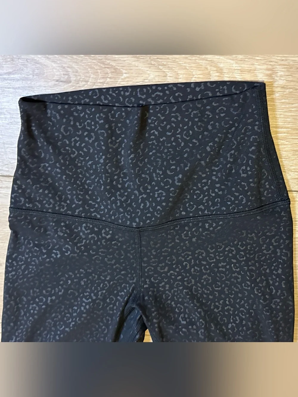 lululemon Align High Rise Black Leopard Daisy Emboss Tonal Black Leggings